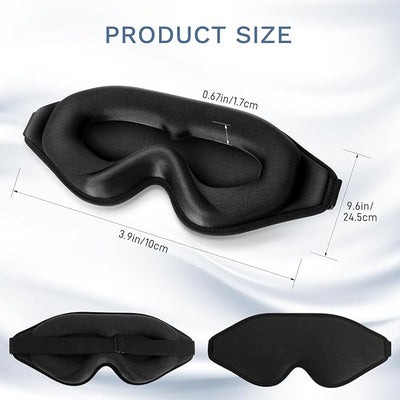 3D Molded Eye Mask for Sleep - Unisex Light-Blocking Sleep Shade with Lash Protection and Adjustable Comfort Strap